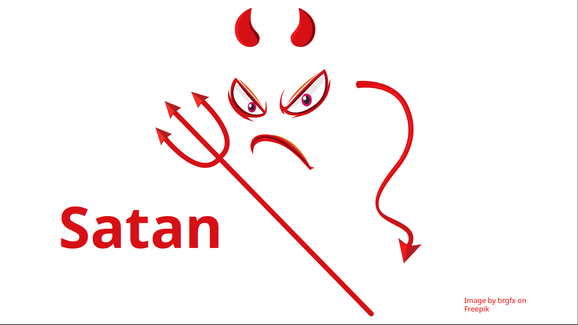 An illustration of the key physical characteristics of Satan.