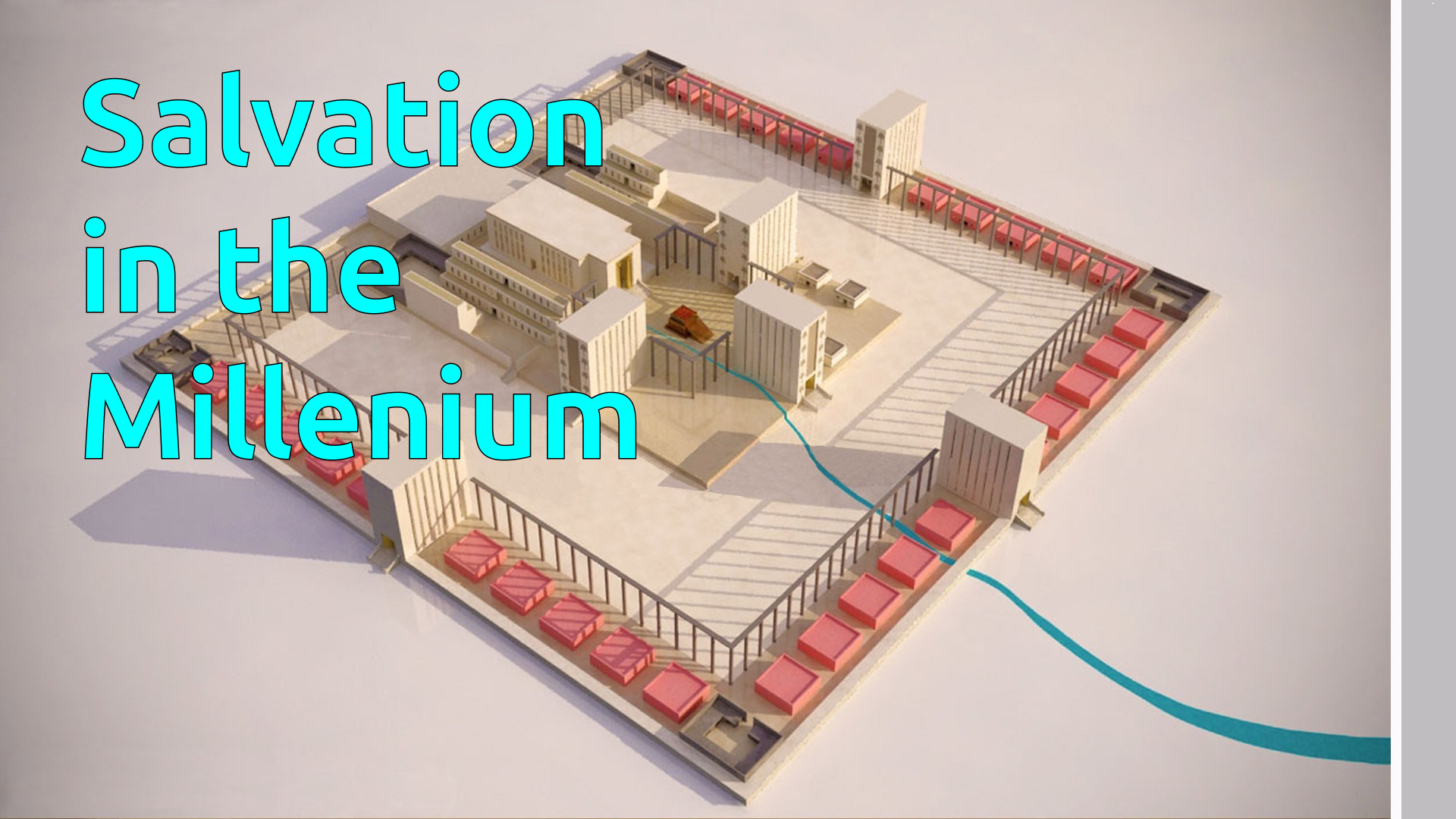 An illustration of the Millenium Temple described by Ezekiel.