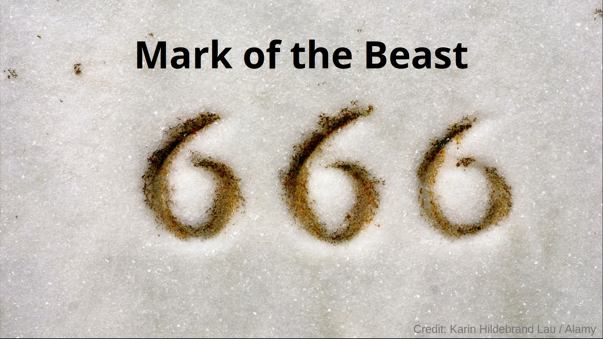 The number 666 styled in stone