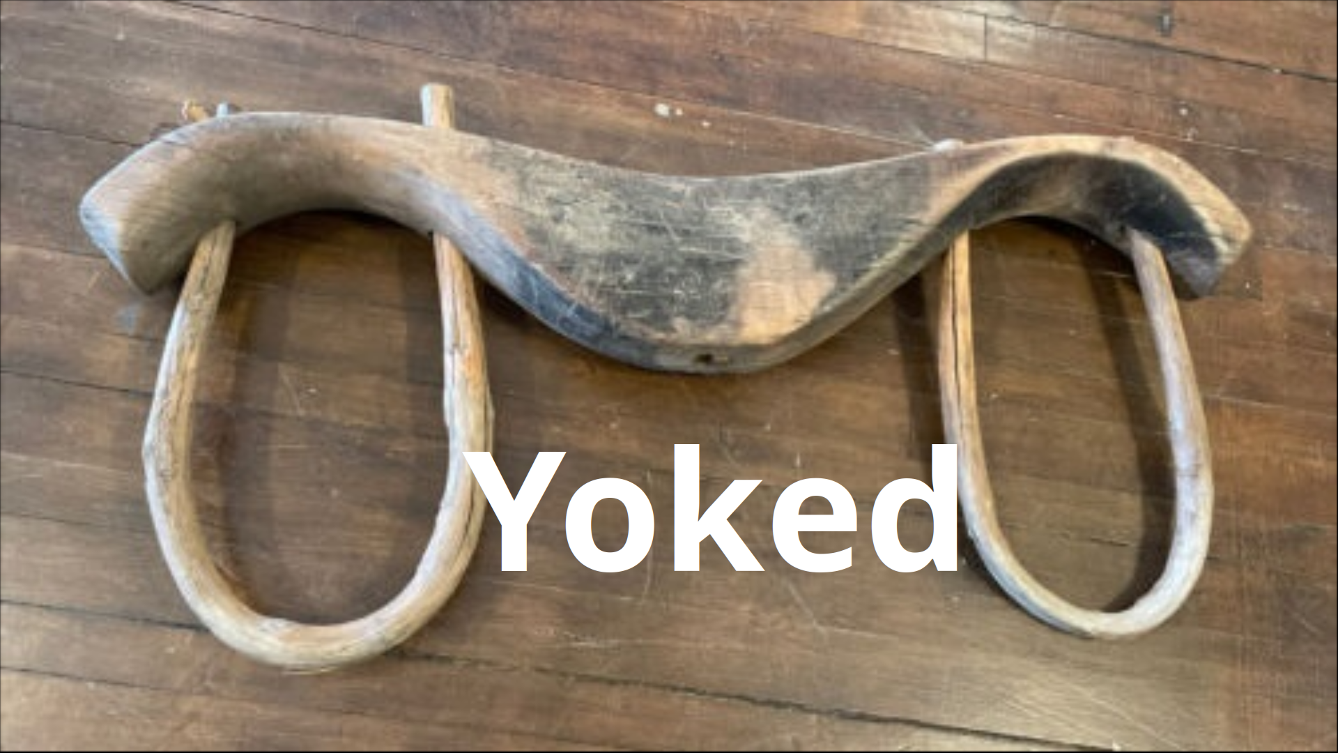 A photograph of an old yoke
