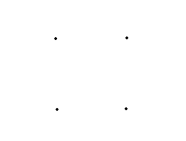 An image of 4 dots at what could be the corners of a square