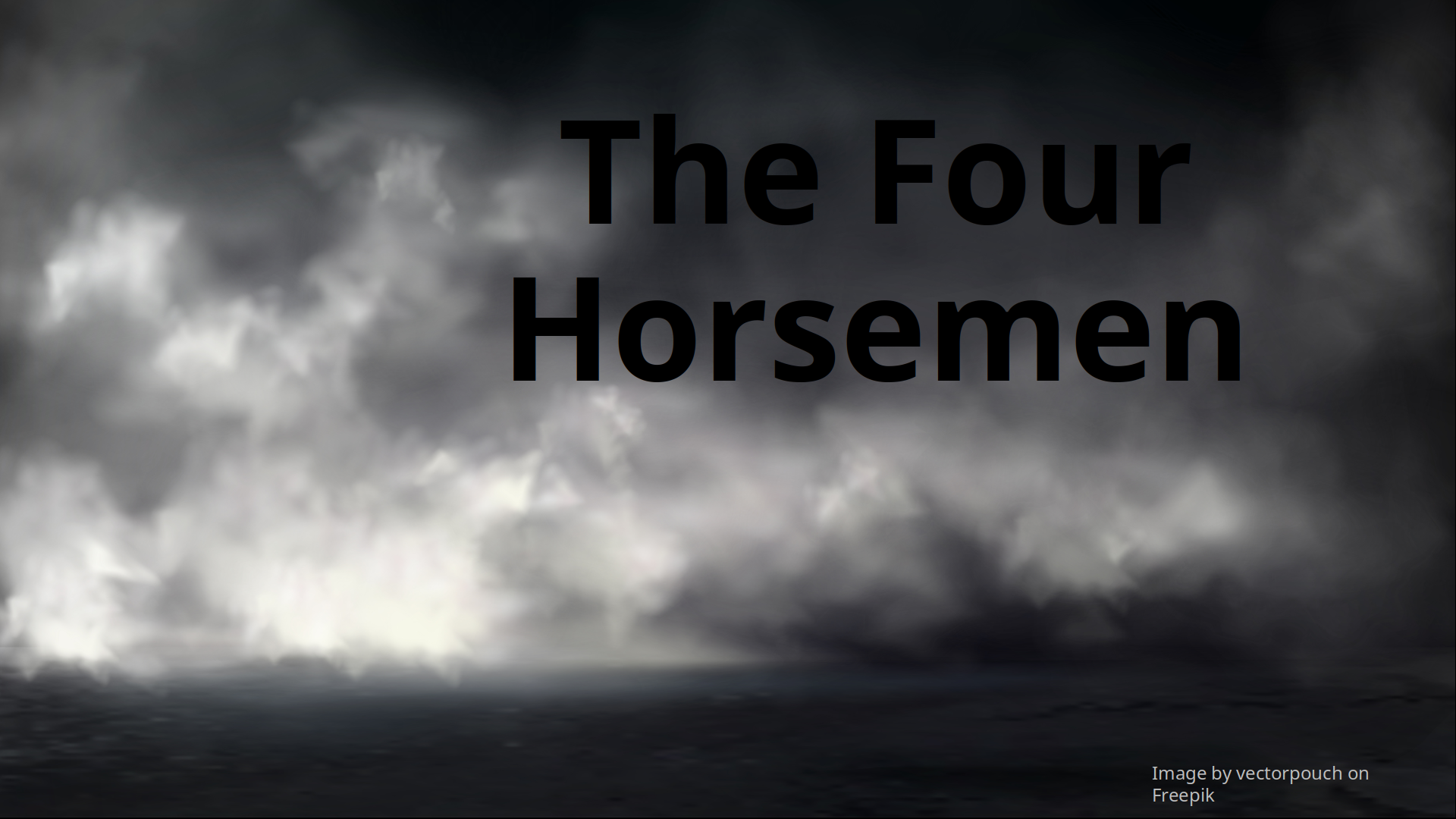 A picture of backlit clouds on the ground from which something could emerge at any time.