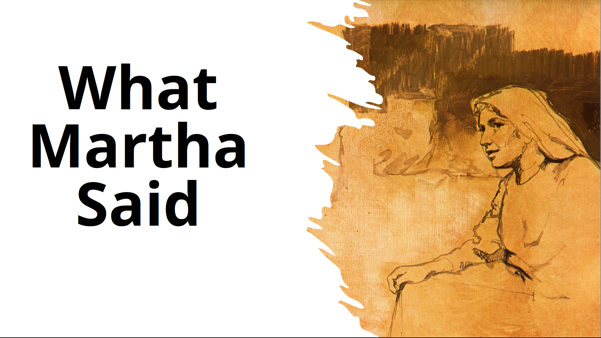 An artists conceptional drawing of Martha conversing.
