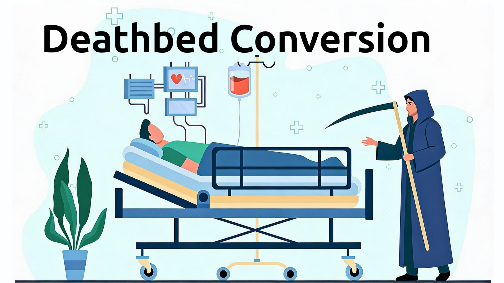 An illustration of a standing man pointing to the right where an unhappy monster is running away.